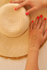 Diamond Sun & Clover Hand Chain - Bracelet