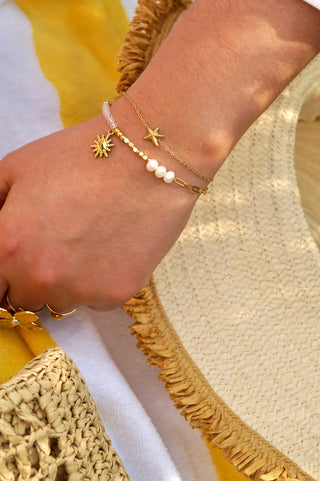 White Sunny Pearls & Stones - Bracelet