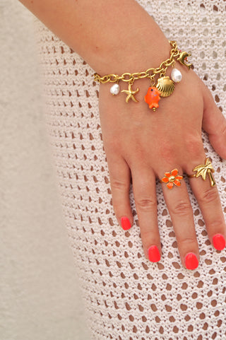 Orange Flower - Ring