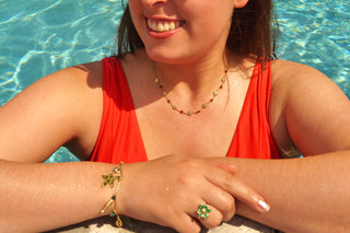 Multi Cherry Clovers - Necklace