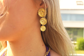 Long Sunflowers - Earrings