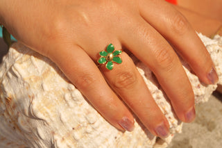 Green Flower - Ring