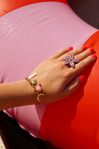 Pink Stone Amour Charms - Bracelet