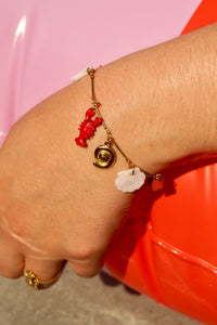 Red Mini Lobster & Crab Charms - Bracelet