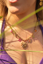 Load image into Gallery viewer, Pink &amp; Orange Sunny Heart Charms - Necklace
