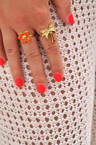Orange Flower - Ring