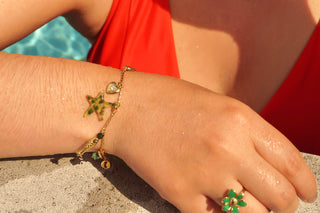 Green Sandy Fish Charms - Bracelet
