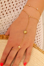 Load image into Gallery viewer, Diamond Sun &amp; Clover Hand Chain - Bracelet
