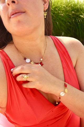 Red Mini Lobster & Crab Charms - Bracelet