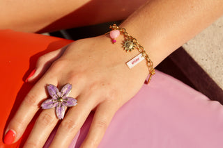 Pink Stone Amour Charms - Bracelet