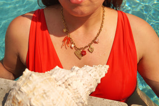 Red Heart Bow Charms - Necklace