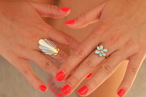 Blue Flower - Ring