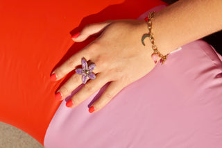 Pink Stone Amour Charms - Bracelet