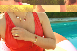 Red Mini Lobster & Crab Charms - Bracelet