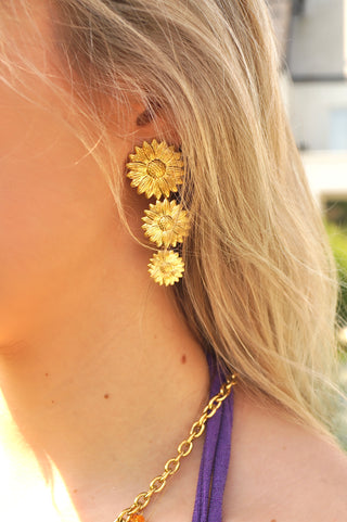 Long Sunflowers - Earrings