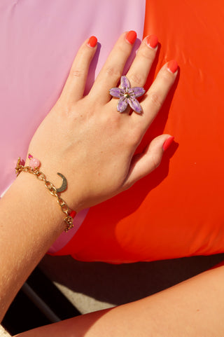 Pink Stone Amour Charms - Bracelet