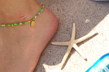 Load image into Gallery viewer, Green Pearlies Fish Charm - Ankle Bracelet
