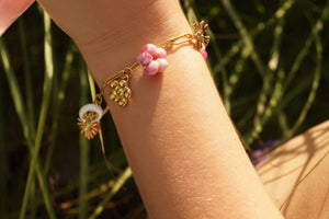 Pink Sunny Flower Charms - Bracelet