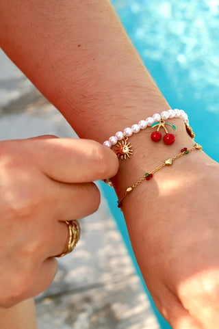 Multi Cherry Hearts - Bracelet