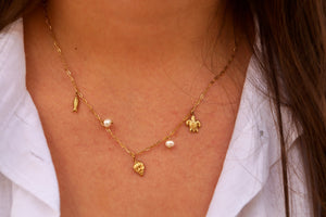 Small Pearly Sea Charms - Necklace