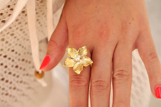 Flower White Pearl - Ring