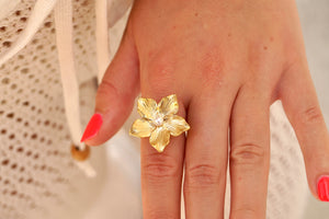 Flower White Pearl - Ring