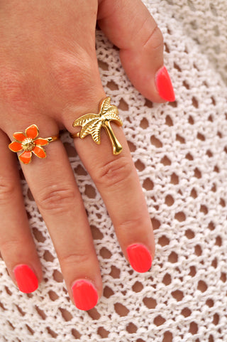 Orange Flower - Ring