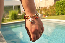 Load image into Gallery viewer, White Cord Flower Pepper Charms - Bracelet
