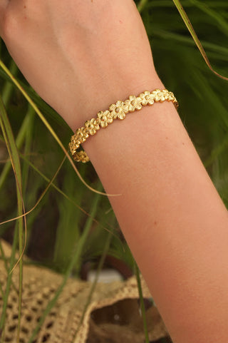 Golden Flowers Multi Bangle - Bracelet