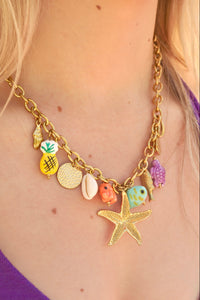 Starfish Pineapple Colorful Charms - Necklace