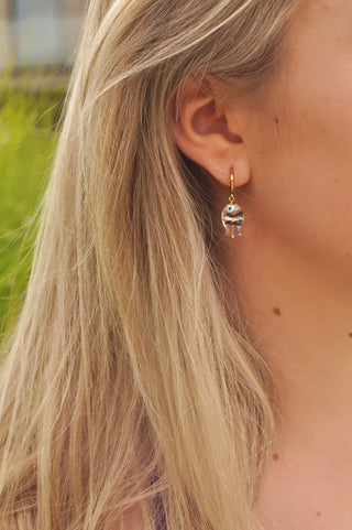 Black & White Fish Charms - Earrings