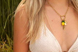 Yellow Heart Charms Chain - Necklace