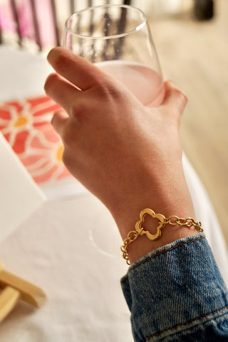 Chunky Chained Clover - Bracelet