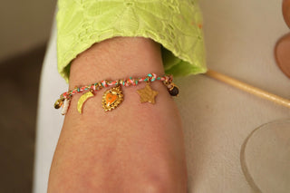 Rainbow Galaxy Heart Cord - Bracelet