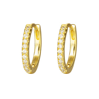 White Diamond Hoops - Earrings