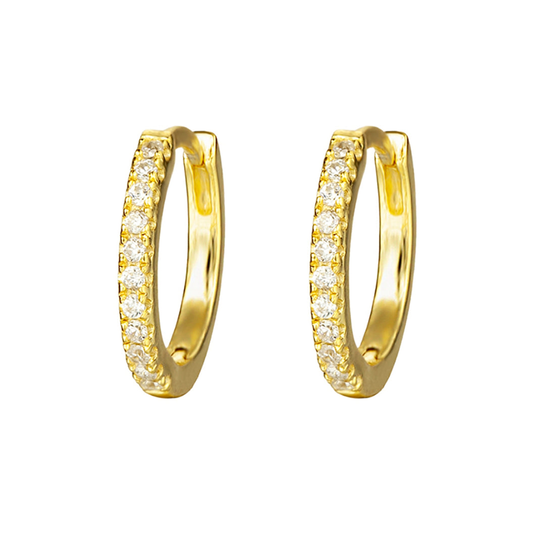 White Diamond Hoops - Earrings