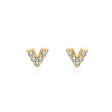 Load image into Gallery viewer, Diamond V Stud - Earrings
