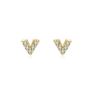 Diamond V Stud - Earrings