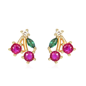 Cherry Diamond Stud - Earrings