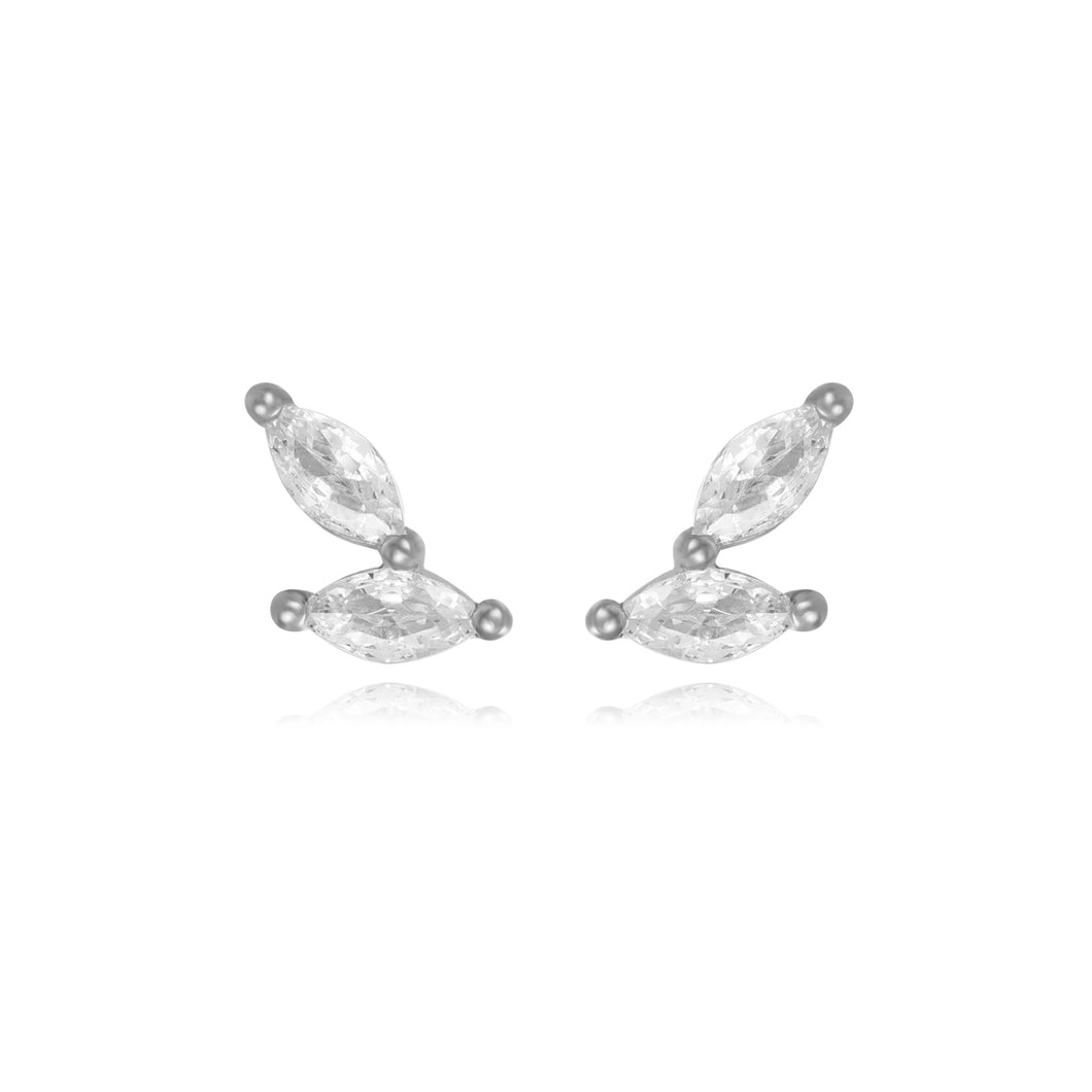 Silver White Marie - Earrings