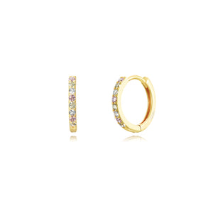 Refined Diamond Hoop 14mm - Earrings