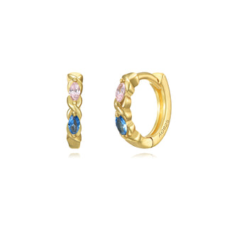 Blue & Pink Lush Hoops - Earrings