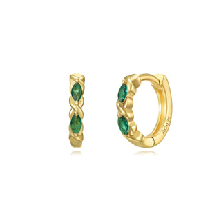 Green Lush Hoops - Earrings