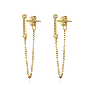 Straight Rectangular Chainies - Earrings