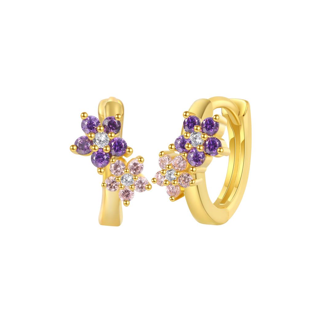 Purple Flowery - Earrings