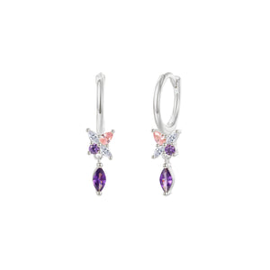 Silver Purple Classy - Earrings