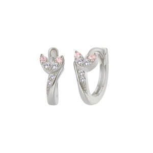 Silver White Fishtail Diamond - Earrings