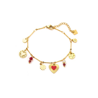 Red Heart Charms - Bracelet