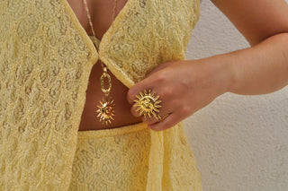 Long Smiley Sun - Necklace