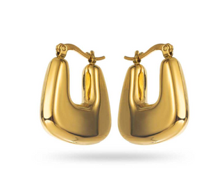 Chunky Square Hoops - Earrings